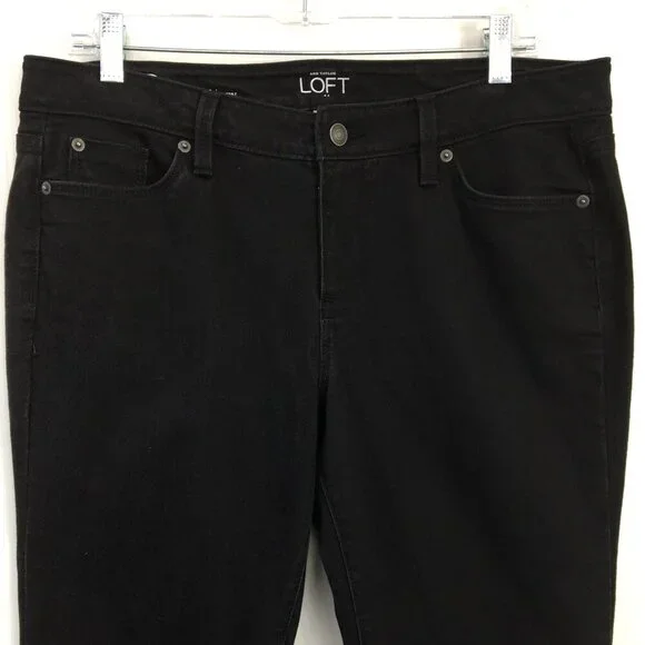 LOFT Modern Skinny Black Jeans Size 14 Petite EXCELLENT Condition - Picture 2 of 6
